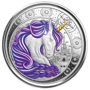 2023 Ghana Unicorn "Aurora" Colorized Silver 1 oz