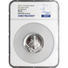 Load image into Gallery viewer, 2021 2.5 oz Silver U.S. Coast Guard Commemorative Medal NGC MS70 Early Releases
