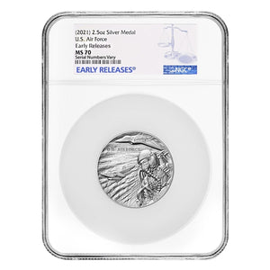 2021 2.5 oz Silver U.S. Air Force Commemorative Medal NGC MS70 Early Releases