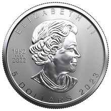 Load image into Gallery viewer, 2023 Canada Silver Maple Leafs Queen Elizabeth BU 1 oz
