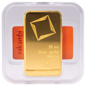10 oz Valcambi Suisse Gold Bars .9999 Fine (Sealed)