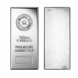 100 oz Royal Canadian Silver Bars