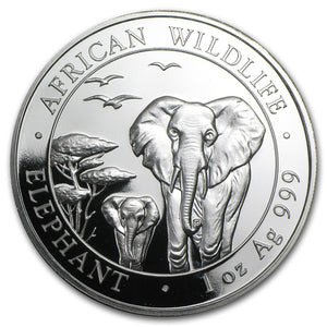 1 oz Somalia Silver Elephants BU (2015)