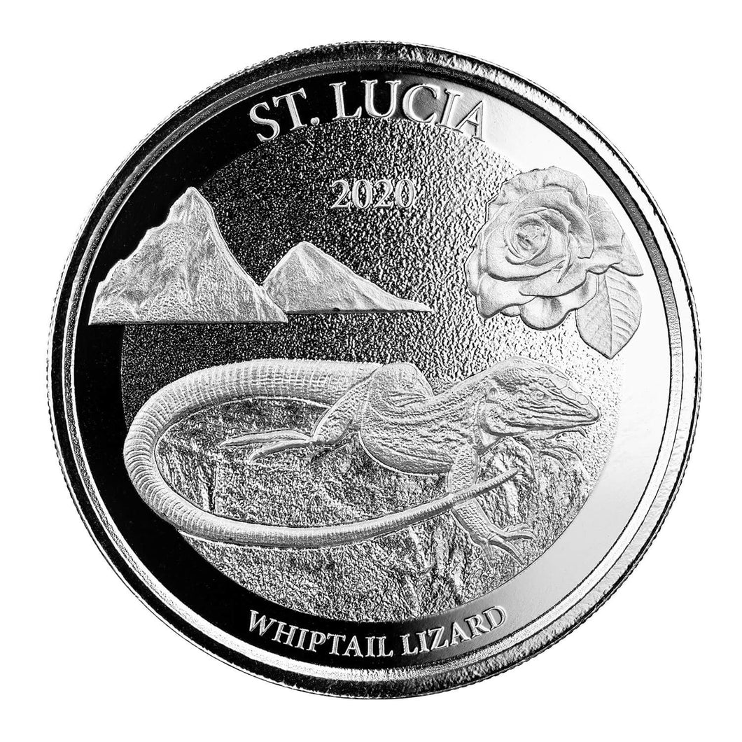 2020 ECCB St. Lucia Whiptail Lizard Silver 1 oz