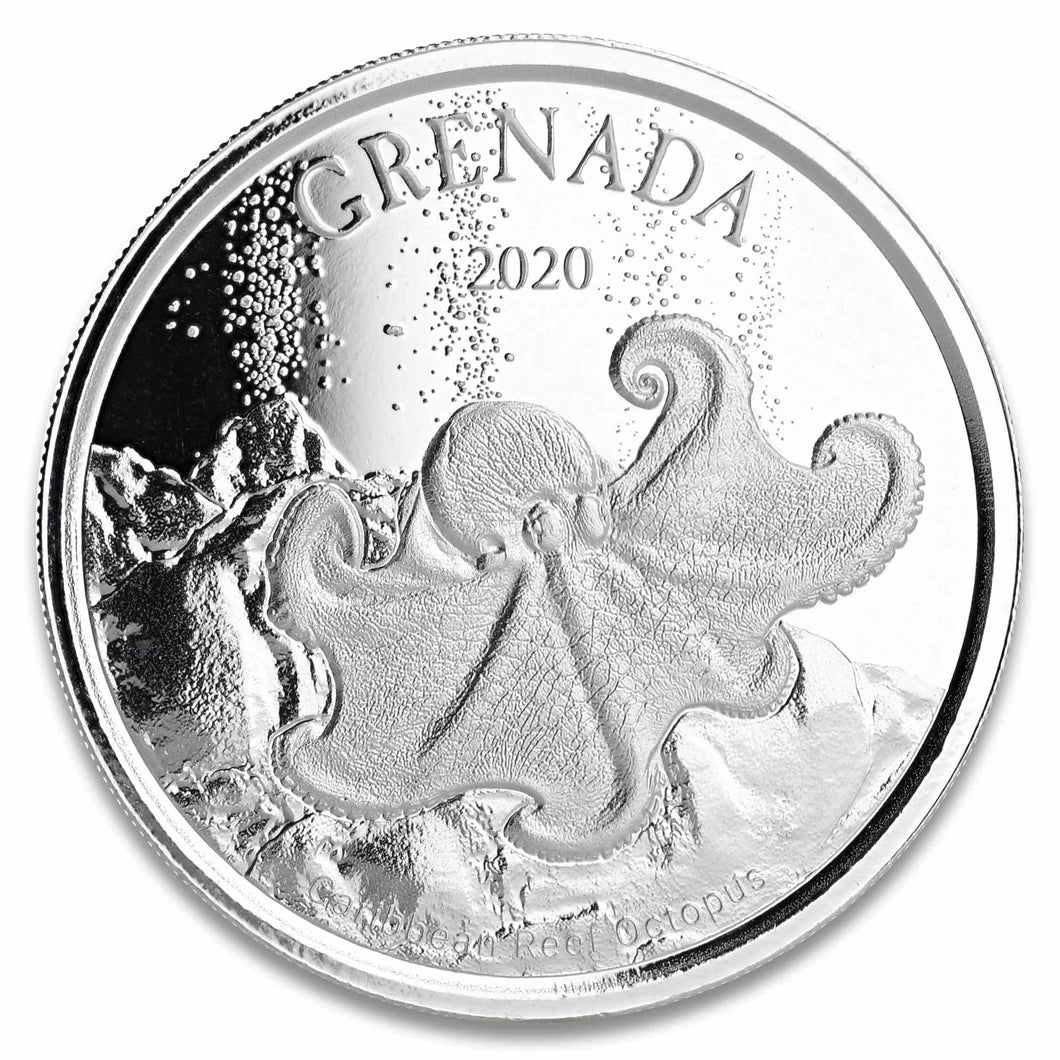2020 ECCB Grenada Octopus Silver 1 oz