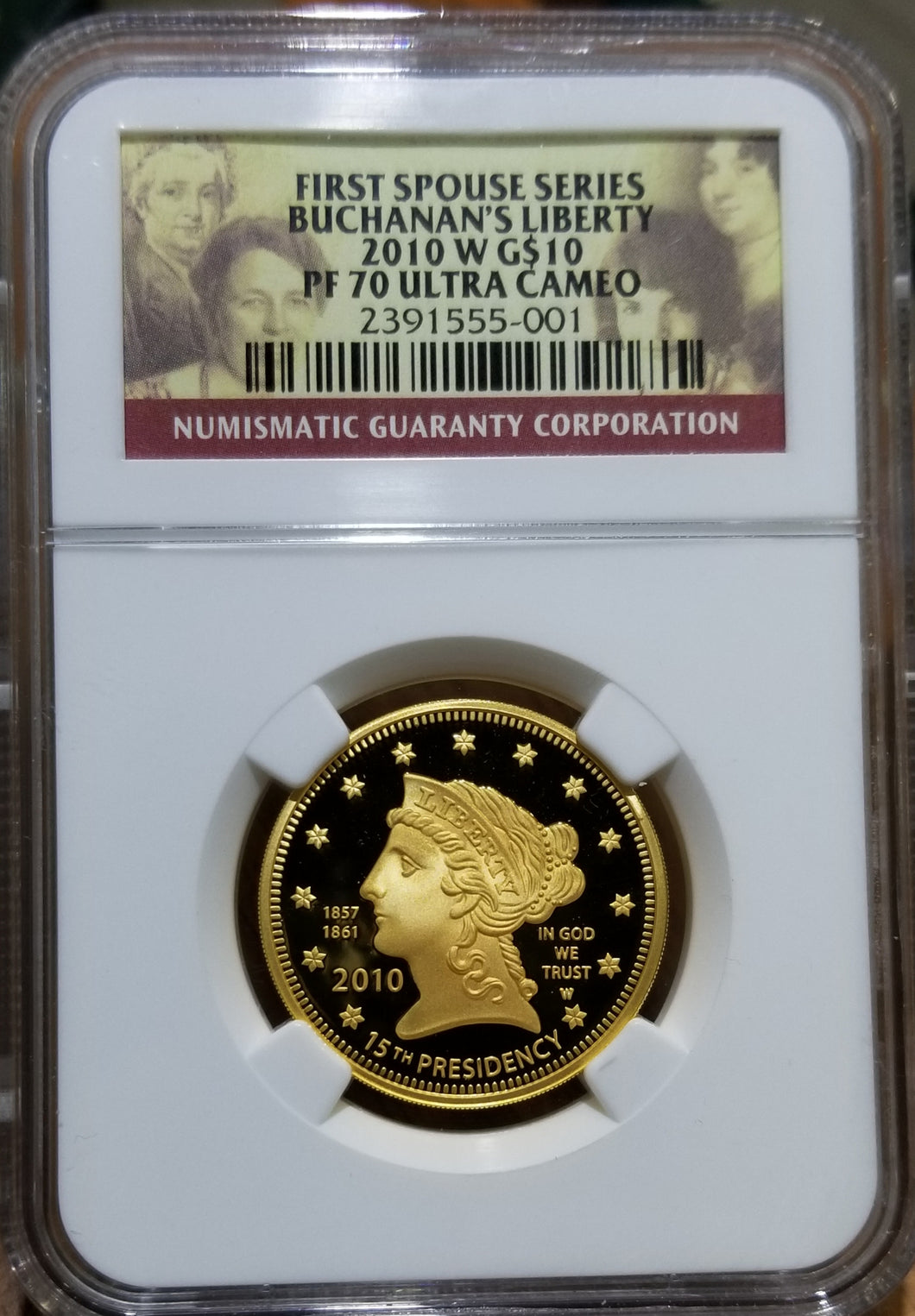 2010-W 1/2 oz Buchanan's Liberty Spouse Gold NGC PF 70
