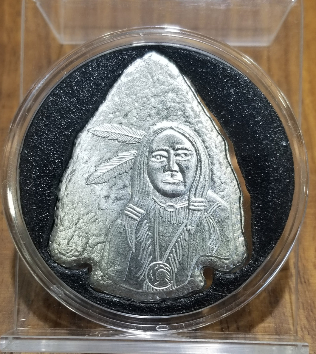 Silver Arrowhead Indian Warrior 1 oz Fine Silver