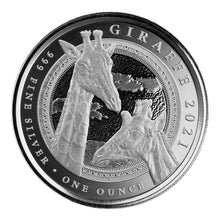 Load image into Gallery viewer, 2021 Equatorial Guinea Silver Giraffe 1 oz Proof Like
