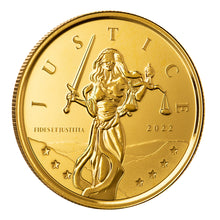 Load image into Gallery viewer, 2022 Gibraltar Lady of Justice 1 oz Gold Coin
