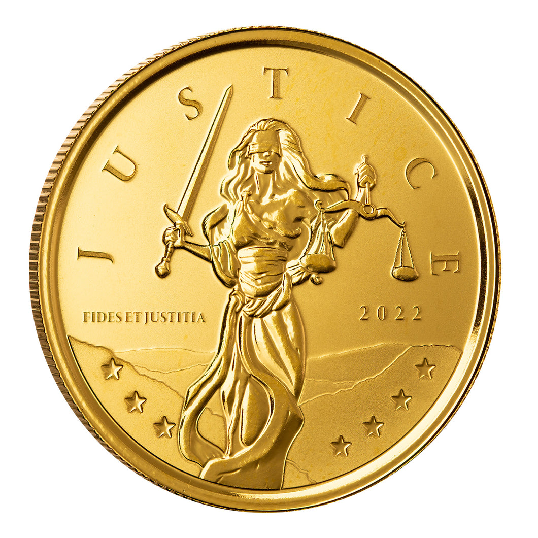 2022 Gibraltar Lady of Justice 1 oz Gold Coin