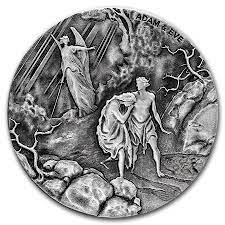 2 oz Adam & Eve Silver Scottsdale Mint Biblical Series Round (2016)