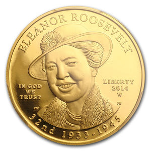 2014-W 1/2 oz Eleanor Roosevelt Spouse Gold NGC PF 70