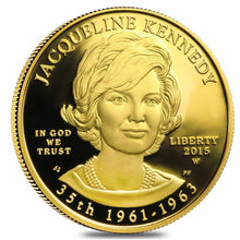 Load image into Gallery viewer, 2015-W 1/2 oz Jacqueline Kennedy Spouse Gold NGC PF 70
