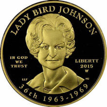 Load image into Gallery viewer, 2015-W 1/2 oz Lady Bird Johnson Spouse Gold NGC PF 70
