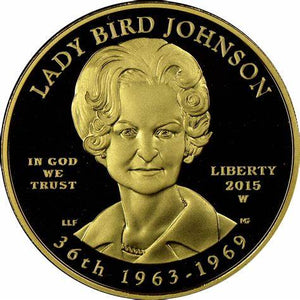 2015-W 1/2 oz Lady Bird Johnson Spouse Gold NGC PF 70