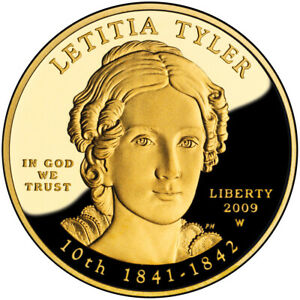 2009-W 1/2 oz Letitia Tyler Spouse Gold NGC PF 70
