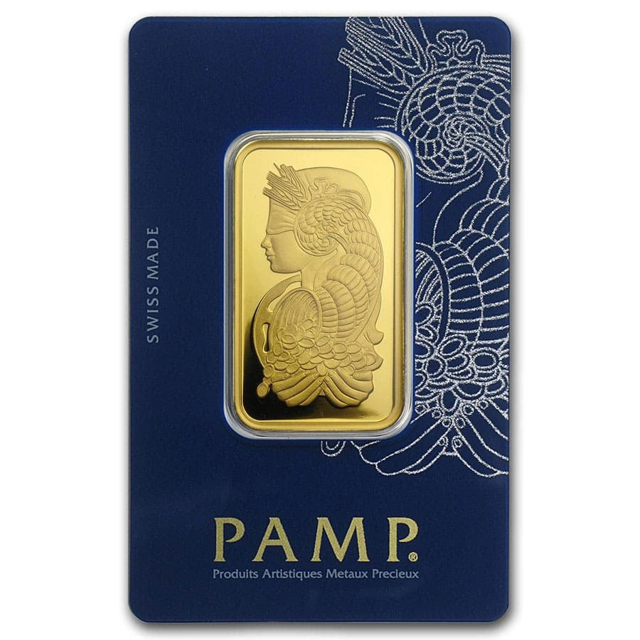 1 oz Gold Pamp Suisse Lady Fortuna Bar