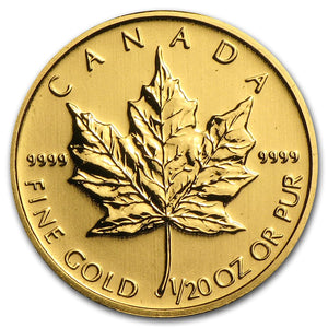 1/20th oz Canada Gold Maple Leafs BU (Random Dates)