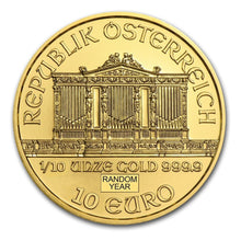 Load image into Gallery viewer, 1/10th oz Austria Gold Philharmonic
