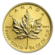 Load image into Gallery viewer, 1/4 oz Canada Gold Maple Leafs (Random Dates)
