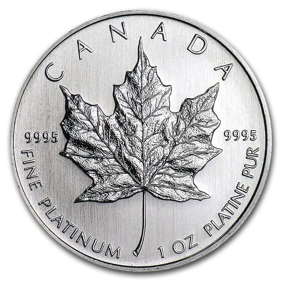 1 oz Canada Platinum Maple Leafs BU Coin (Random Dates)
