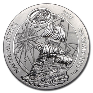1 oz Rwanda Silver Nautical Series Mayflowers 2020 BU