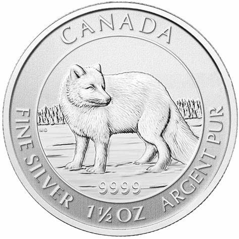 2014 1.50 oz Canada Silver Artic Fox $8 BU COIN