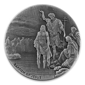 2 oz Baptism of Jesus Silver Scottsdale Mint Biblical Series Round (2017)