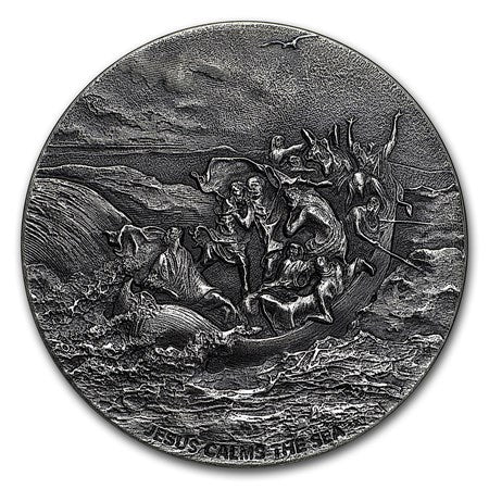 2 oz Jesus Calms the Sea Silver Scottsdale Mint Biblical Series Round (2017)