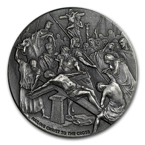 2 oz Nailing Christ to the Cross Silver Scottsdale Mint Biblical Series Round (2017)