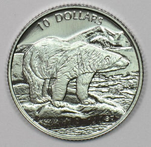 1/4 oz Canada Platinum Polar Bears BU (1999)