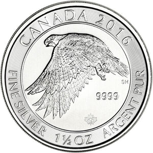 2016 1.50 oz Canada Silver Snow Falcon $8 BU COIN
