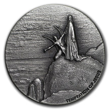 Load image into Gallery viewer, 2 oz Temptation of Jesus Silver Scottsdale Mint Biblical Series Round (2018)
