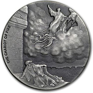 2 oz The Chariot of Fire Silver Scottsdale Mint Biblical Series Round (2018)