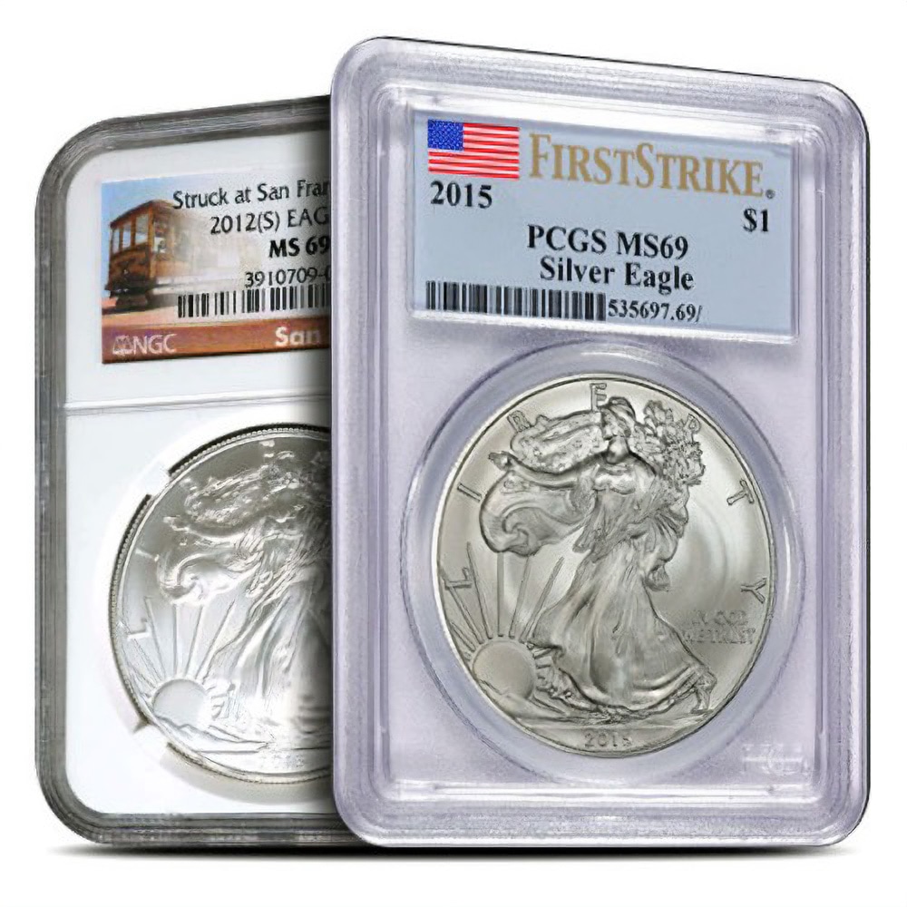 Slabbed American Silver Eagles