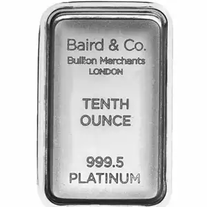 1/10 oz Baird & Co Platinum Bar