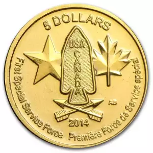 1/10 oz Canadian First Special Service Force Gold Coin (2014)