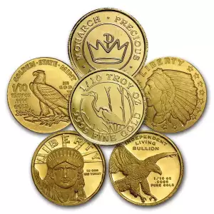 1/10oz Gold Round Various Mints