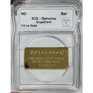 1/2 oz Engelhard Gold Bar ICG Genuine IDC Verified