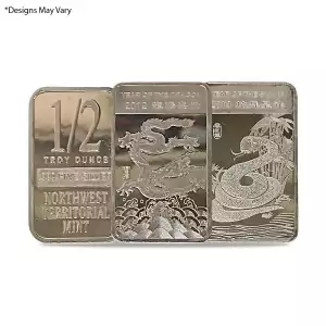 1/2 oz Silver Bars Various Designs