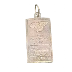 1 Gram .999 Fine Silver Bar International Monetary Mint Pendant Charm (2)