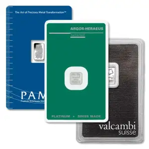 1 Gram Platinum Bar Various Mints