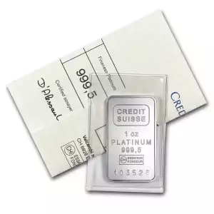 1 oz Credit Suisse Platinum Bar (w COA)