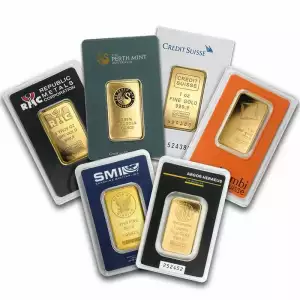 1 oz Gold Bar Carded Various Mints