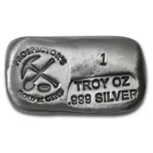 1 oz Hand Poured Silver Bar - Prospector's Gold and Gems (2)