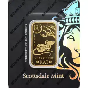 1 oz Scottsdale Lunar Year of the Rat Gold Bar