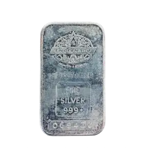 1 oz Silver Bar - Engelhard (Tall Maple/plain back/toned)