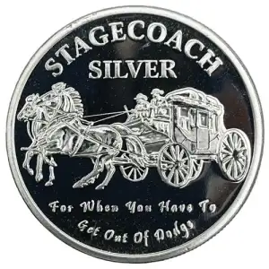 1 oz Stagecoach Silver Round (Fractional)