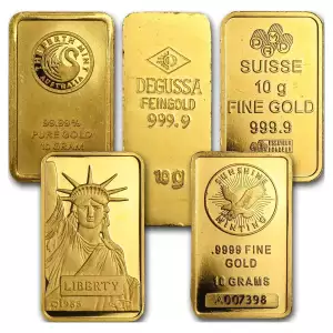 10 g Gold Bar Uncarded Various Mints