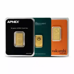 10 Gram Gold Bar Carded Various Mints